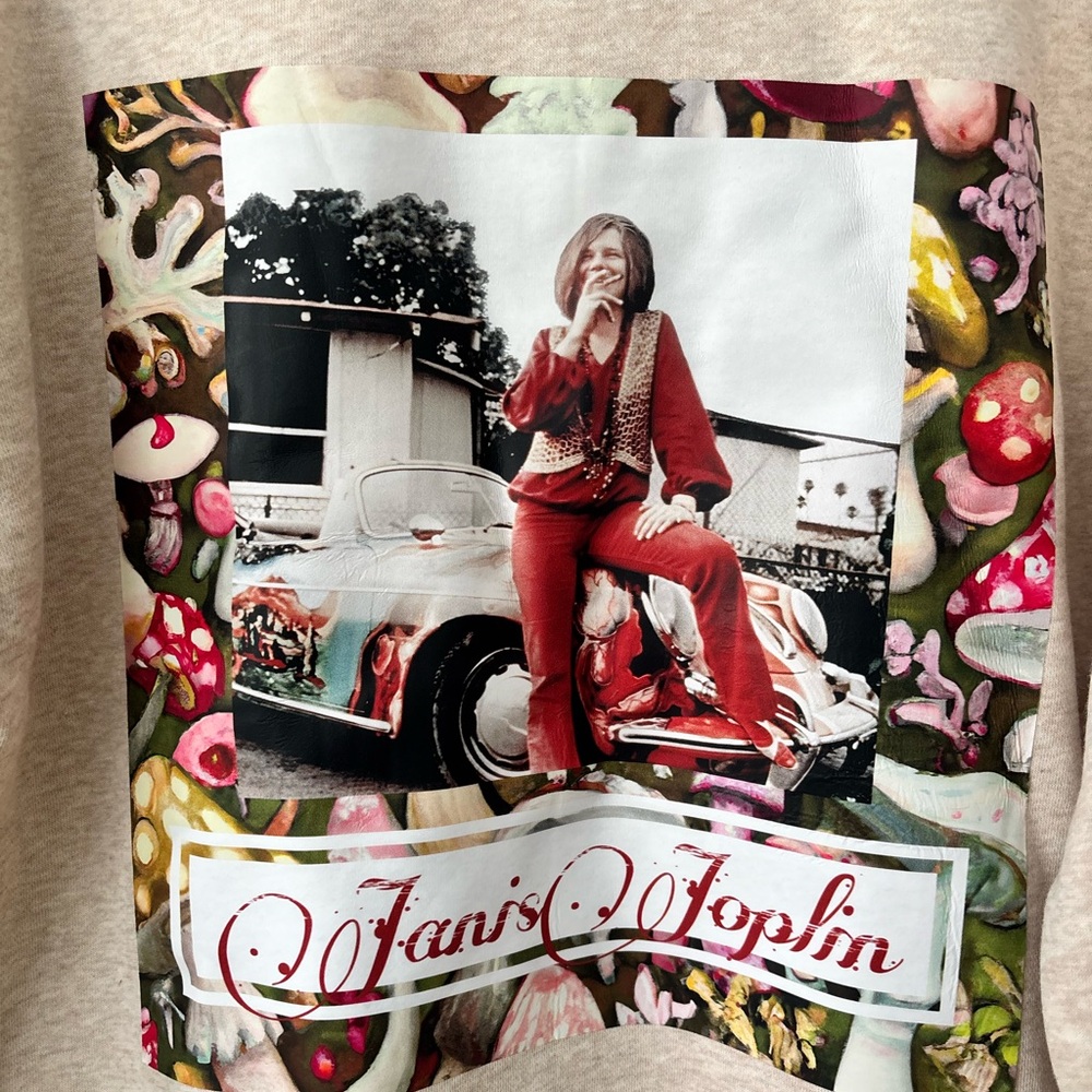 Janice Joplin Zip up Sweatshirt handmade